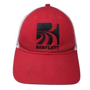 Bartlett Strapback Trucker Hat Red One Size Mesh Back Colorblock Outdoor